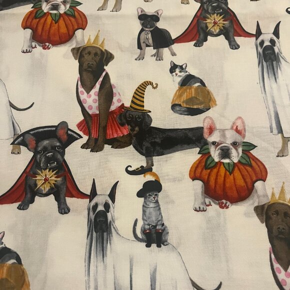 Darling DOGS & CATS in COSTUME Handmade Cotton Pillowcase fits a Standard/Queen - Picture 2 of 3